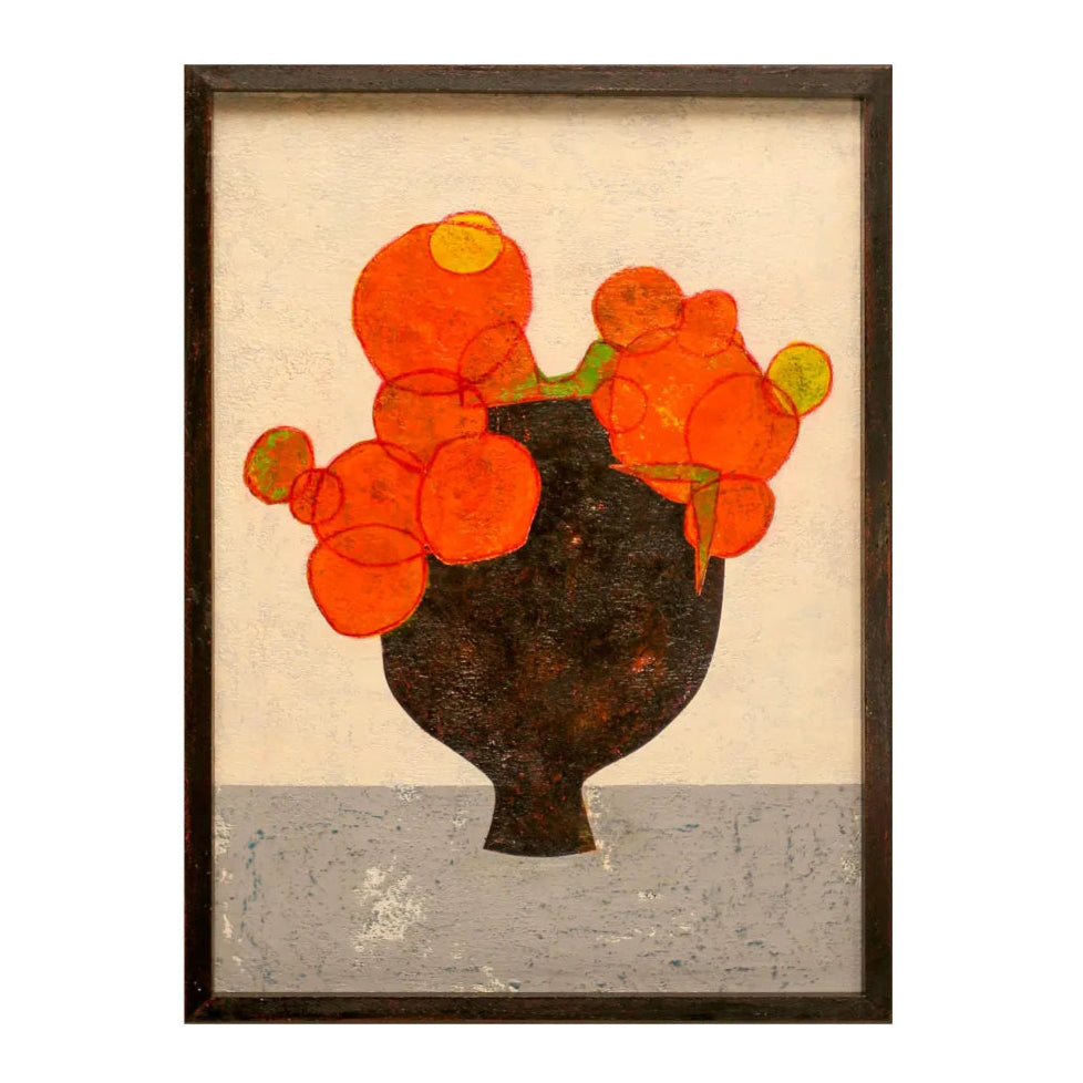 “Orange_bouquet_and_black_vase_No.25”