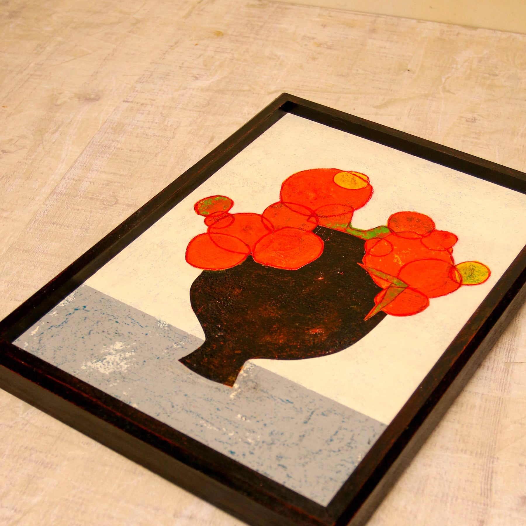 “Orange_bouquet_and_black_vase_No.25”