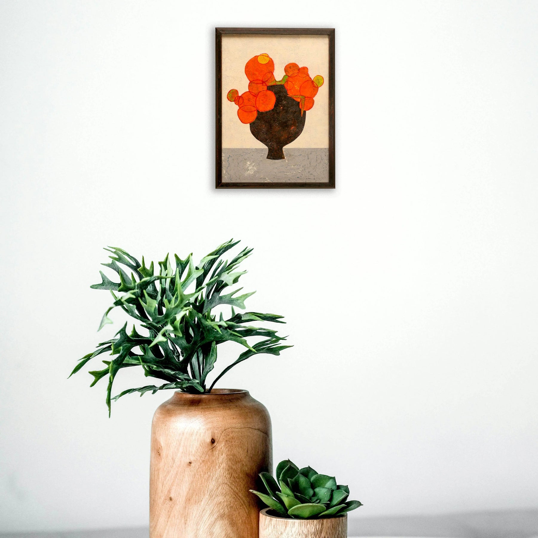 “Orange_bouquet_and_black_vase_No.25”